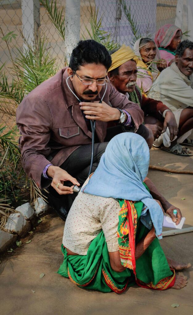 doctor examining a patient