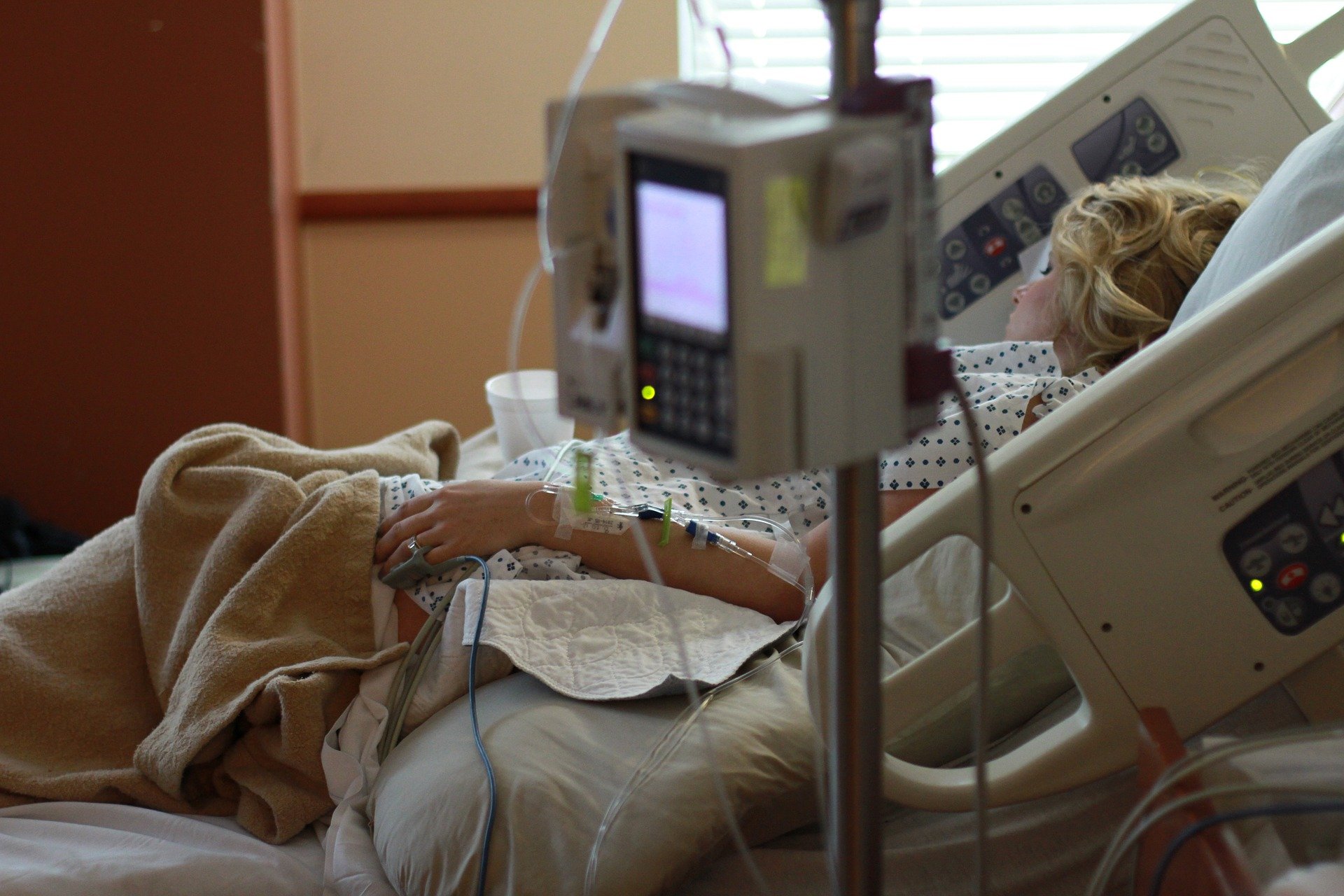 patient on a hospital bed